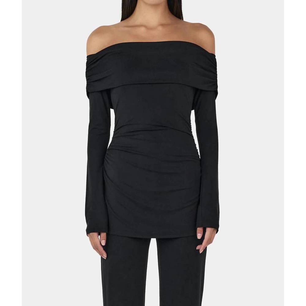 Elegant Black Off-Shoulder Blouse